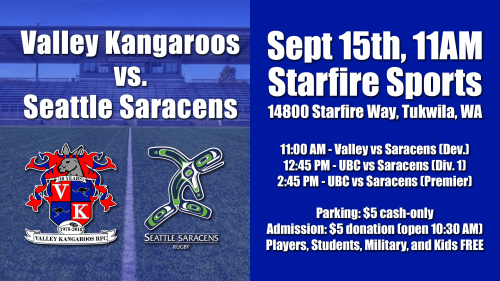 Valley Kangaroos vs Seattle Saracens @ Starfire Sports | Portland | Oregon | United States