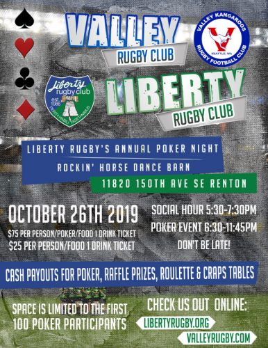 Valley & Liberty Rugby Poker Night @ Rockin' Horse Dance Barn | Renton | Washington | United States