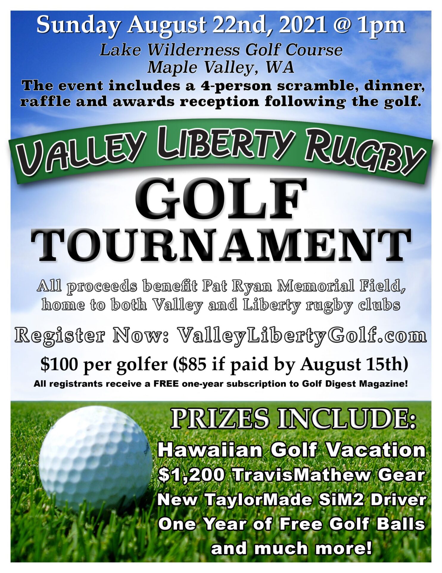 Valley/Liberty Golf Tournament 2021 Valley Kangaroos Rugby Football Club